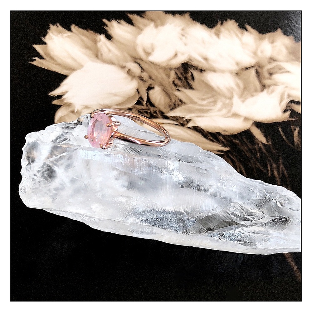 💥FOR MY ABSTER💥14K Rose Gold Over Sterling Silver Morganite Ring - Picture 1 of 3